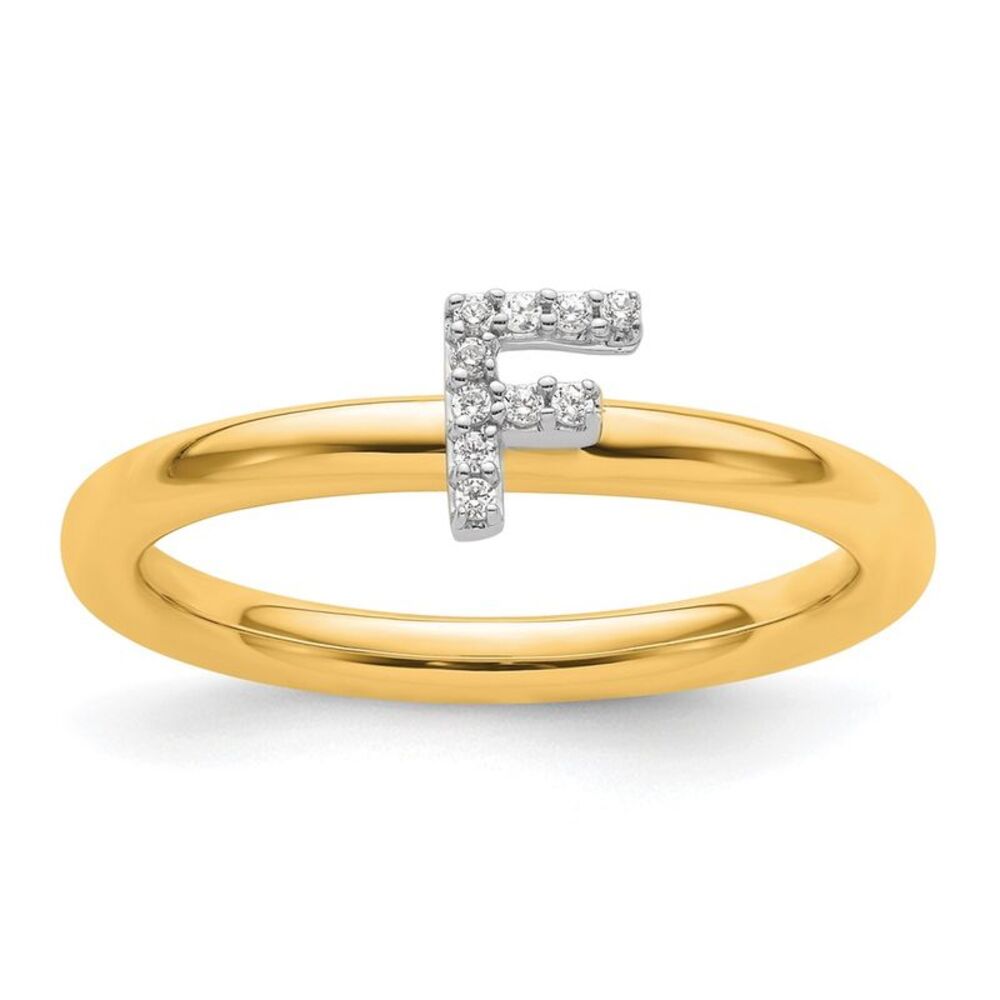 Kazi Luxury 14k Yellow Gold Stackable Diamond Ini… - image 1